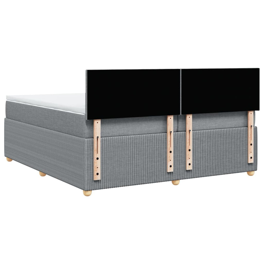 Boxspring met matras stof lichtgrijs 200x200 cm