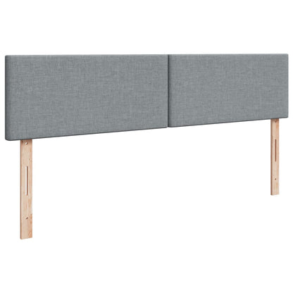 Boxspring met matras stof lichtgrijs 200x200 cm