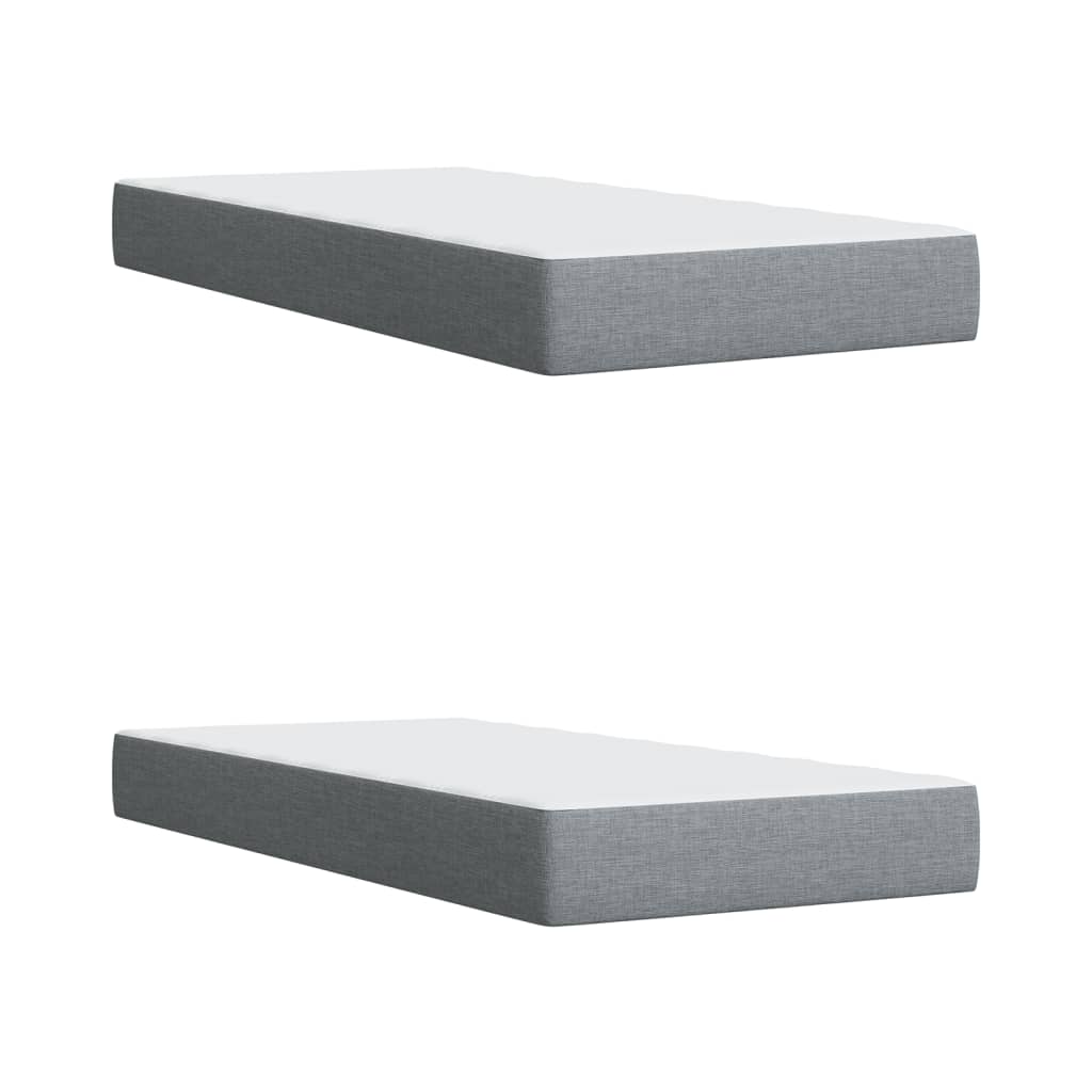 Boxspring met matras stof lichtgrijs 200x200 cm