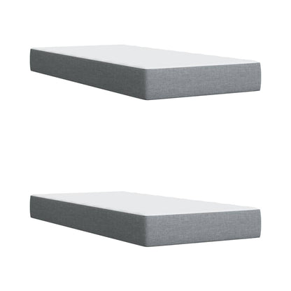 Boxspring met matras stof lichtgrijs 200x200 cm