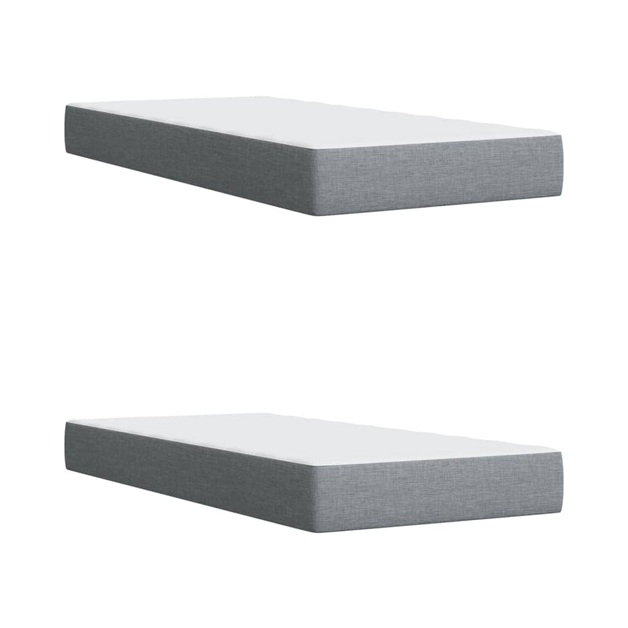 Boxspring met matras stof lichtgrijs 200x200 cm