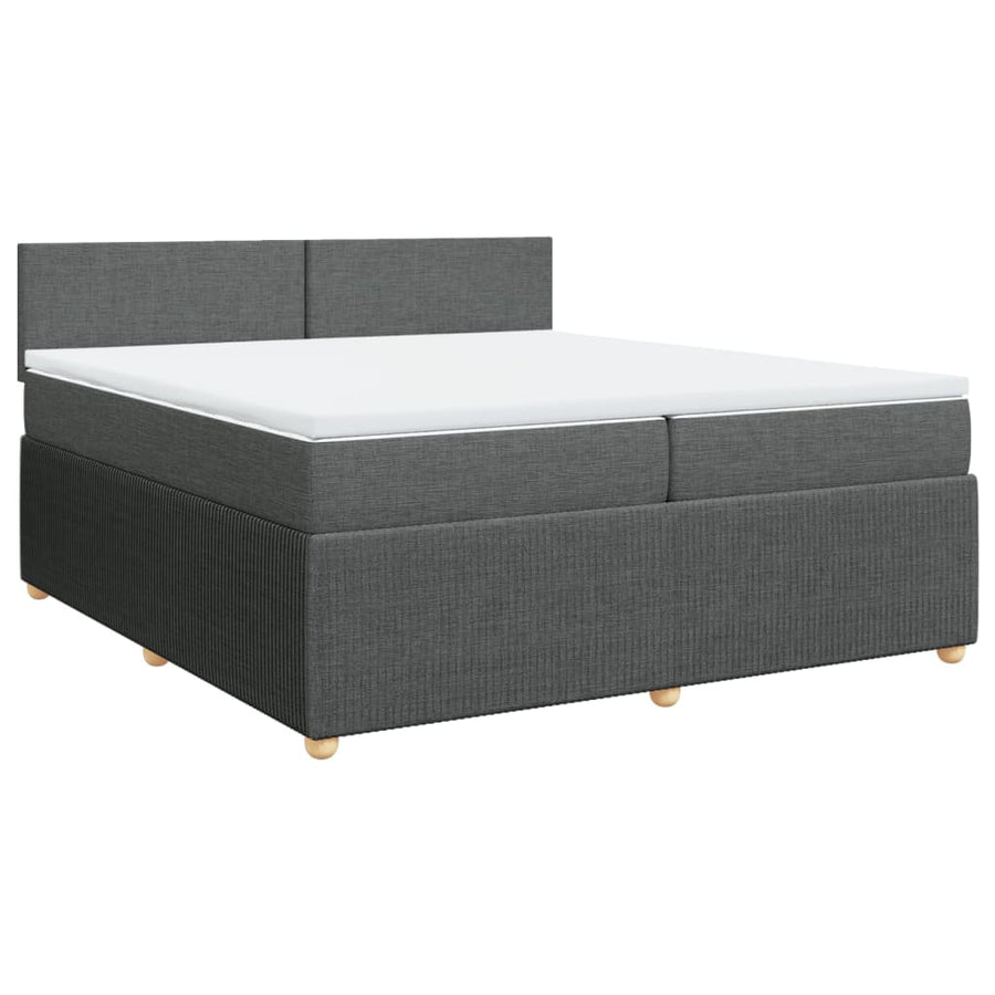 Boxspring met matras stof donkergrijs 200x200 cm