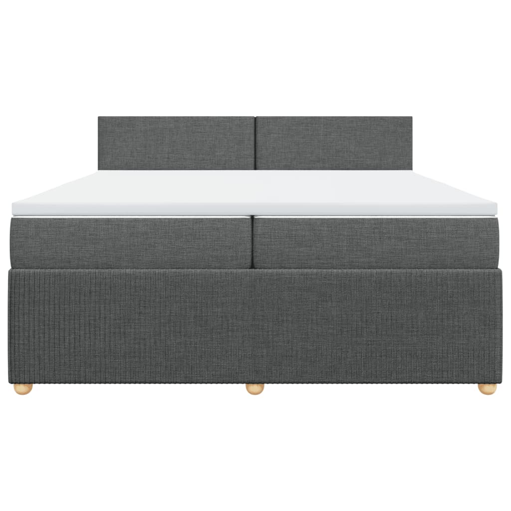 Boxspring met matras stof donkergrijs 200x200 cm