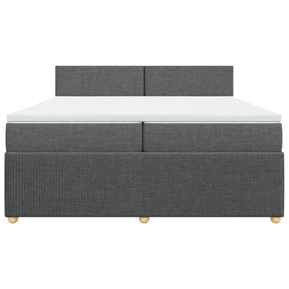 Boxspring met matras stof donkergrijs 200x200 cm