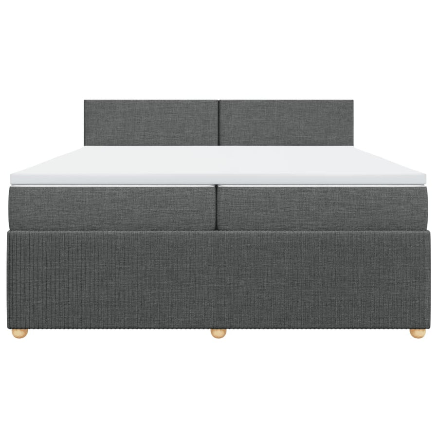 Boxspring met matras stof donkergrijs 200x200 cm