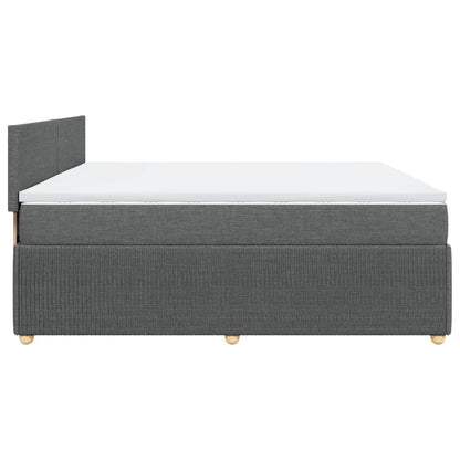 Boxspring met matras stof donkergrijs 200x200 cm