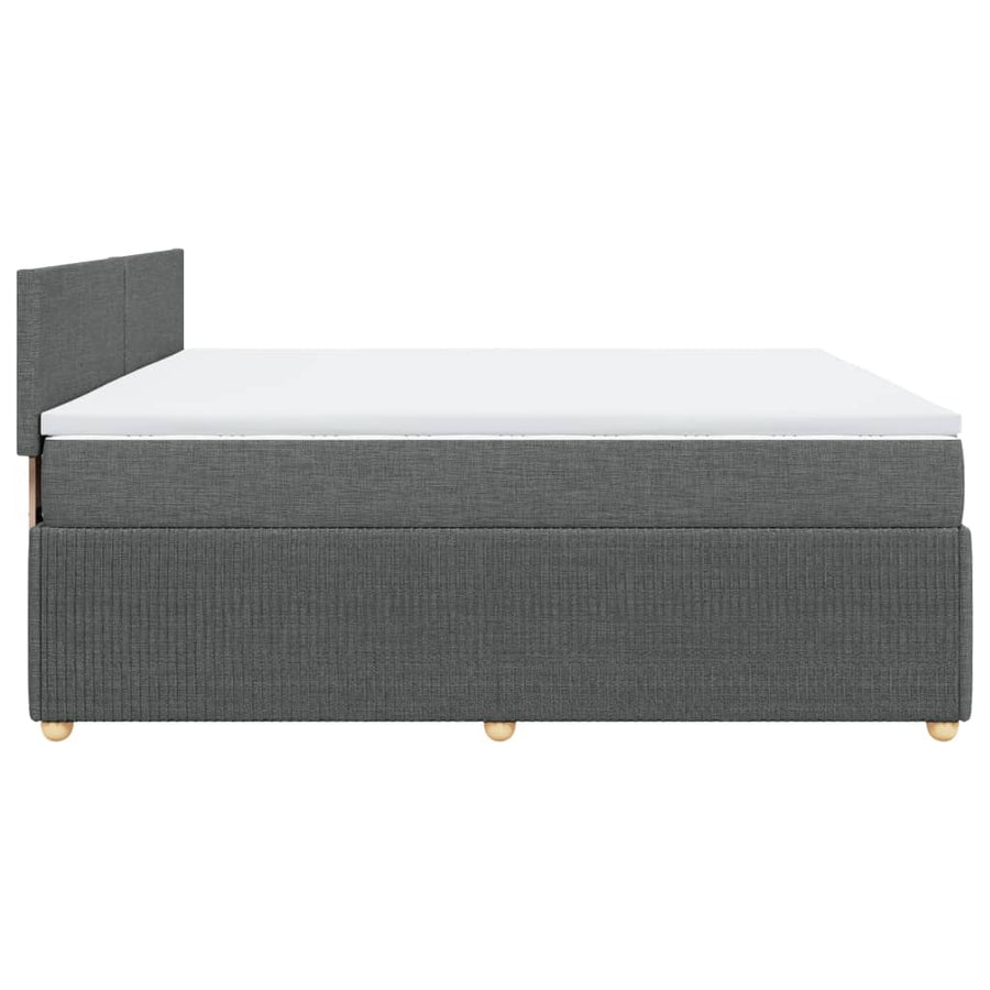 Boxspring met matras stof donkergrijs 200x200 cm