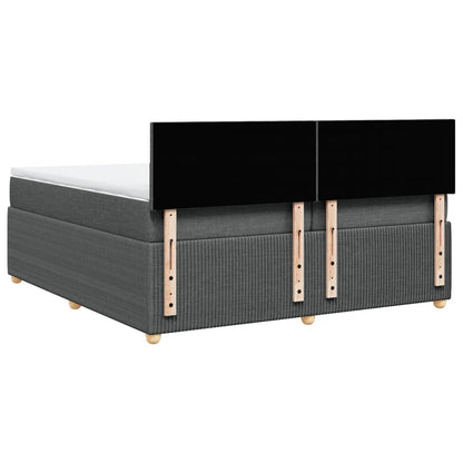 Boxspring met matras stof donkergrijs 200x200 cm