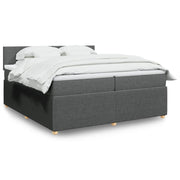 Boxspring met matras 200x200 cm donkergrijs