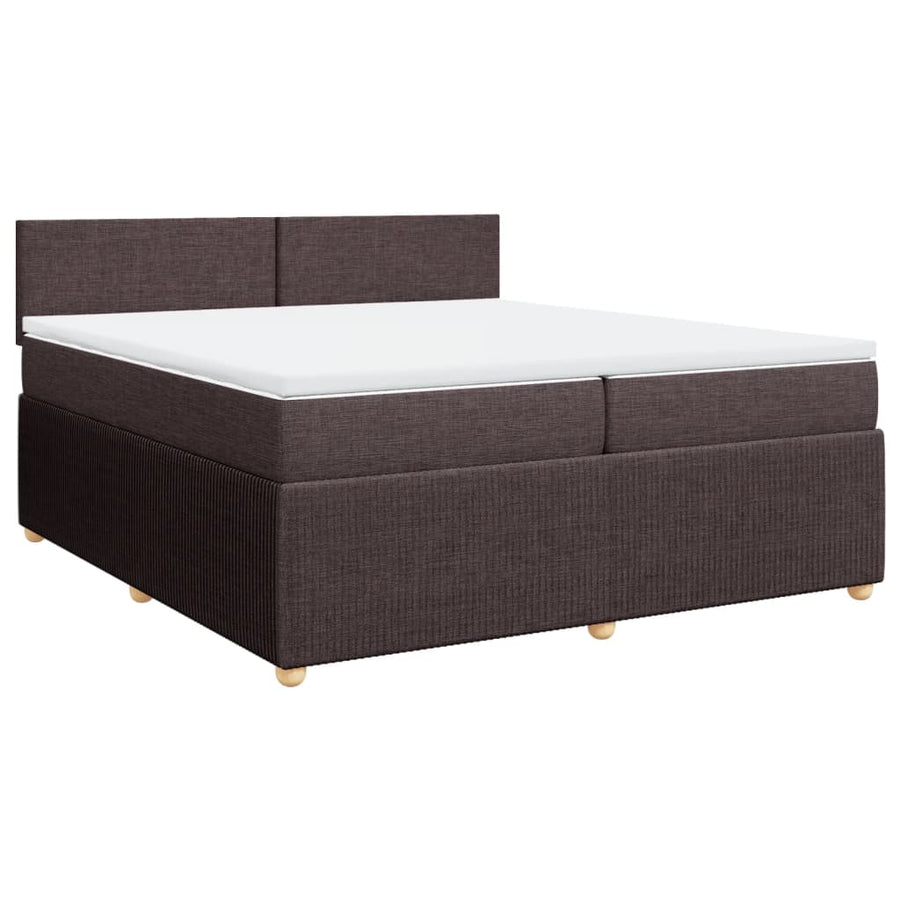Boxspring met matras stof donkerbruin 200x200 cm