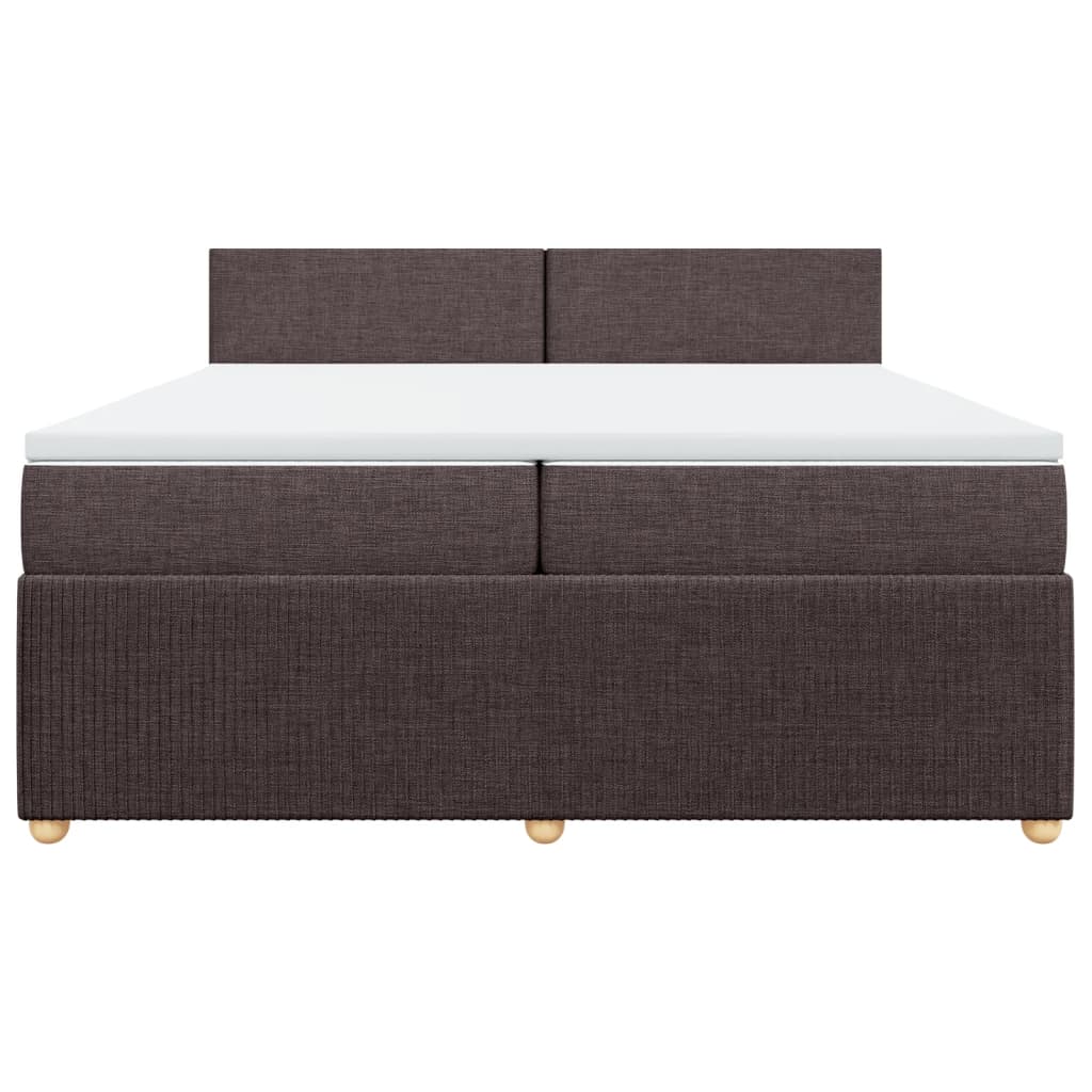 Boxspring met matras stof donkerbruin 200x200 cm