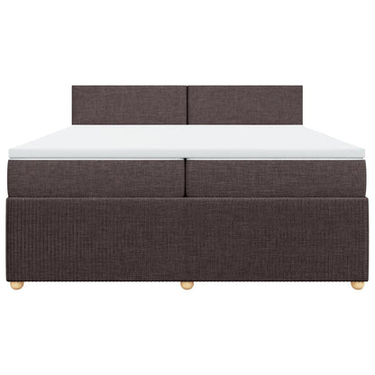 Boxspring met matras stof donkerbruin 200x200 cm