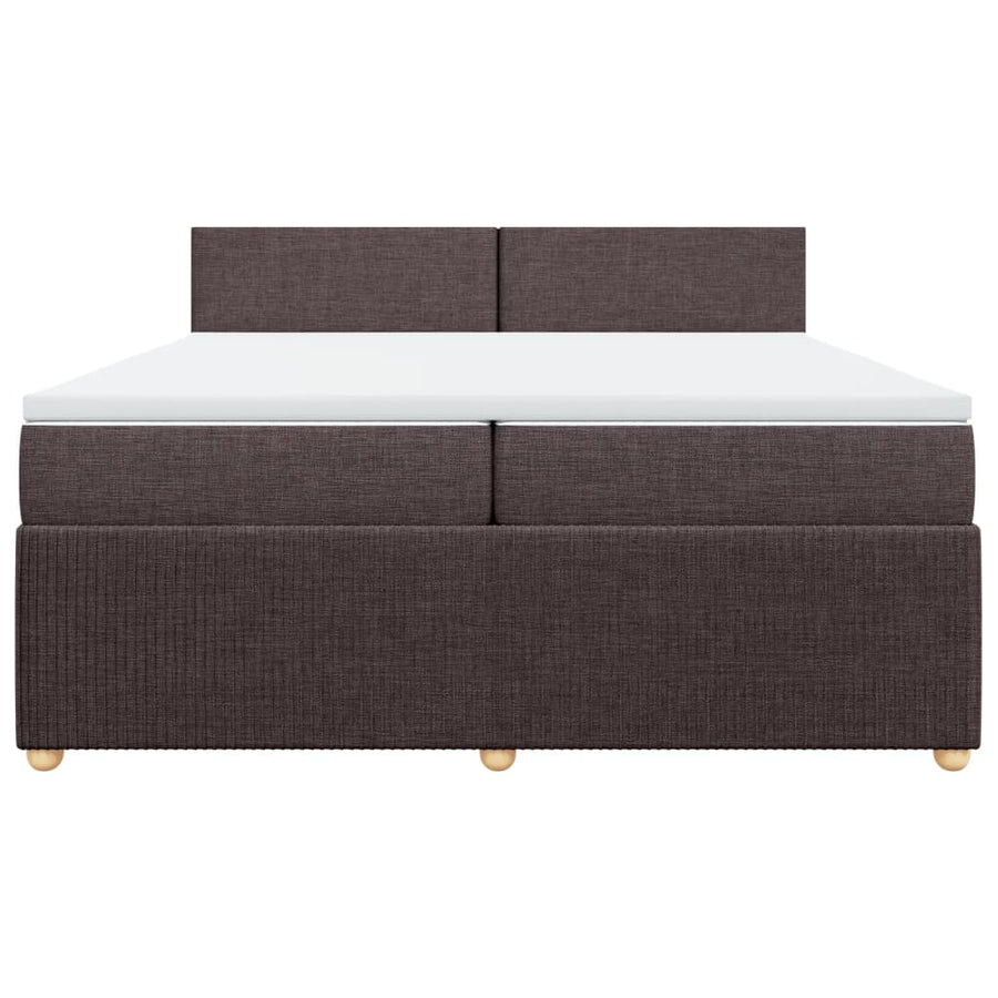 Boxspring met matras stof donkerbruin 200x200 cm