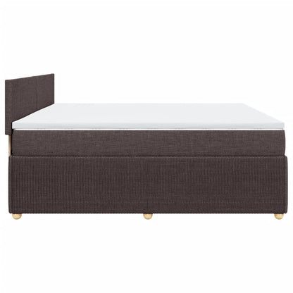 Boxspring met matras stof donkerbruin 200x200 cm
