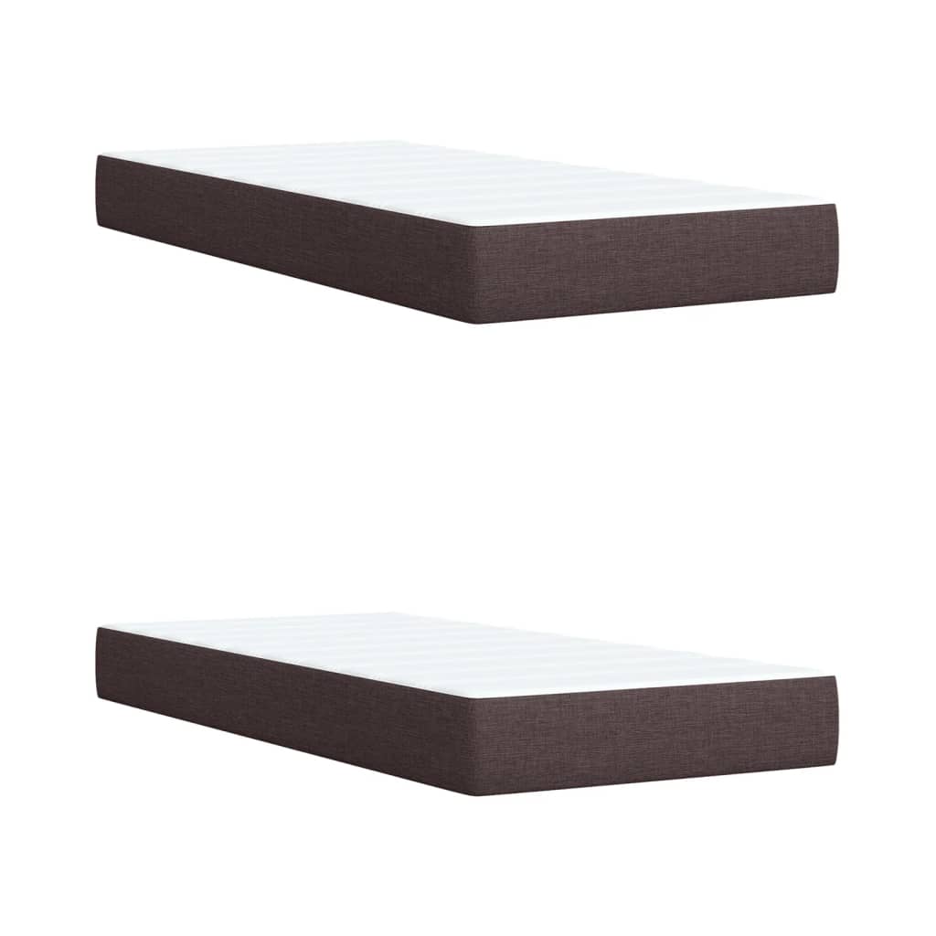 Boxspring met matras stof donkerbruin 200x200 cm