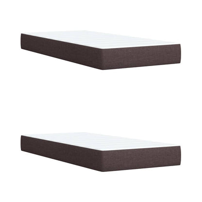 Boxspring met matras stof donkerbruin 200x200 cm