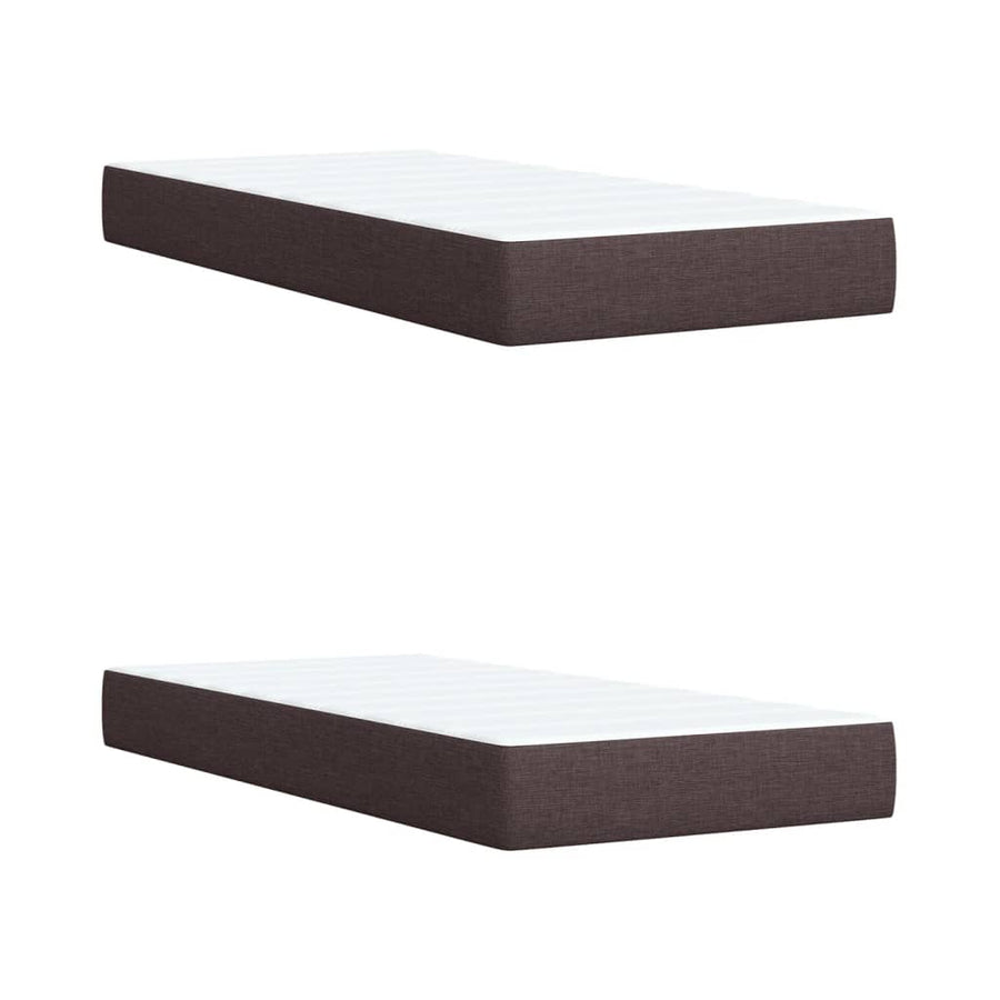 Boxspring met matras stof donkerbruin 200x200 cm