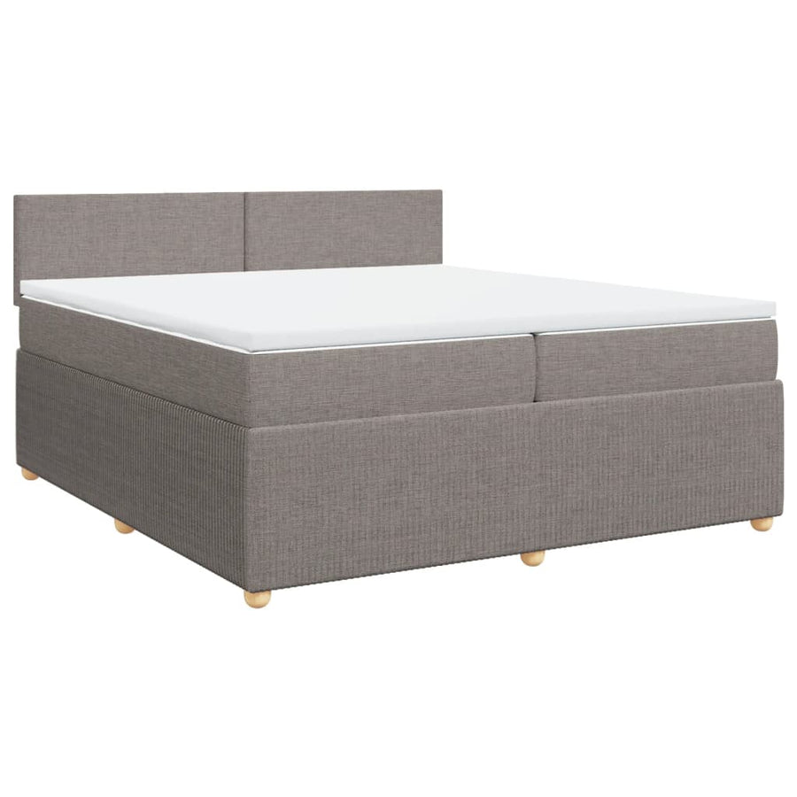 Boxspring met matras stof taupe 200x200 cm
