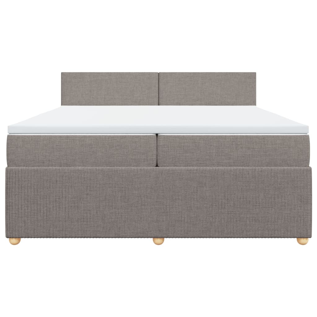 Boxspring met matras stof taupe 200x200 cm