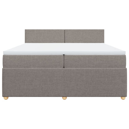 Boxspring met matras stof taupe 200x200 cm