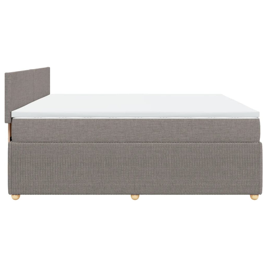Boxspring met matras stof taupe 200x200 cm