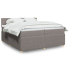 Box spring with mattress fabric taupe 200x200 cm