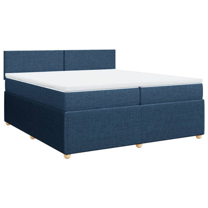 Boxspring met matras stof blauw 200x200 cm