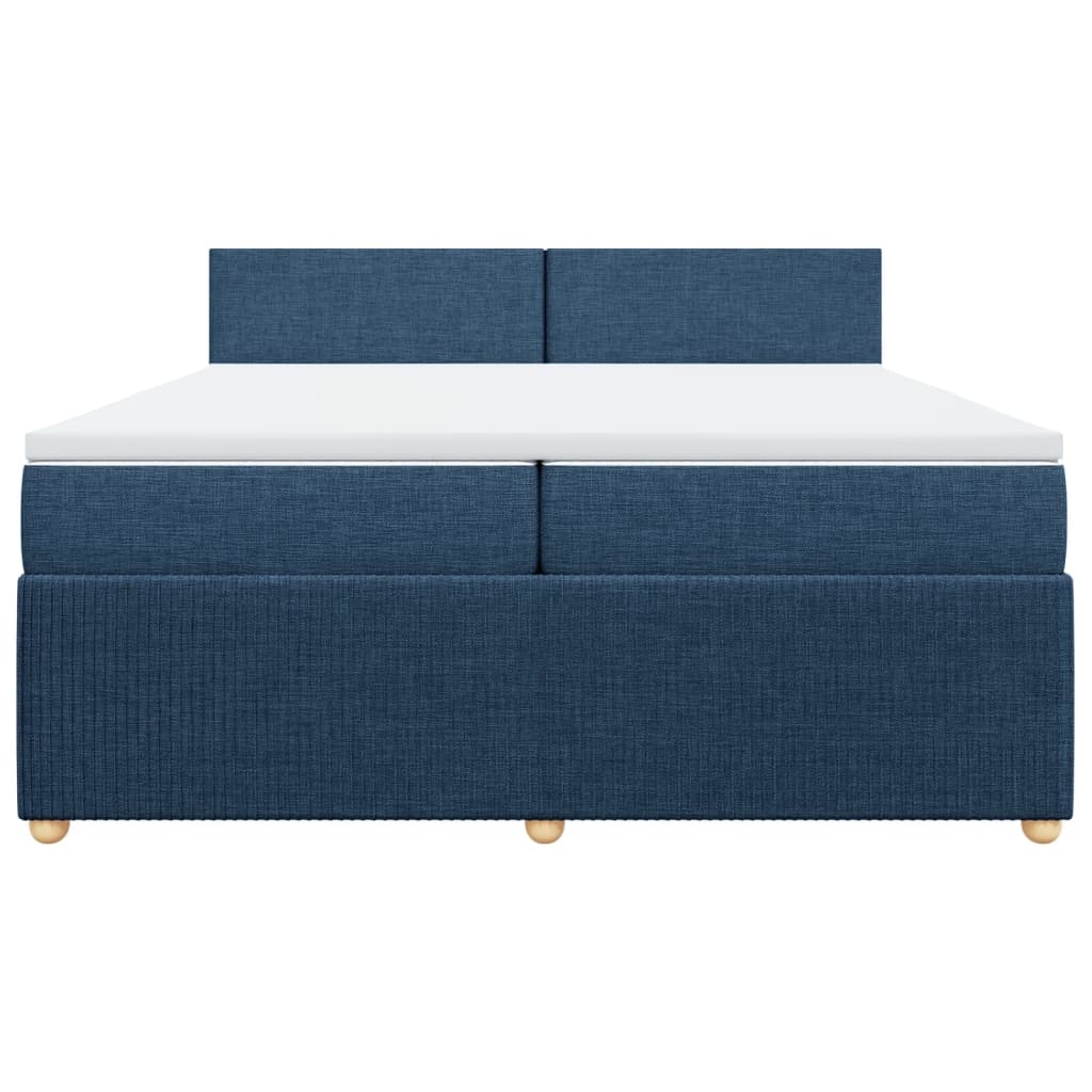 Boxspring met matras stof blauw 200x200 cm