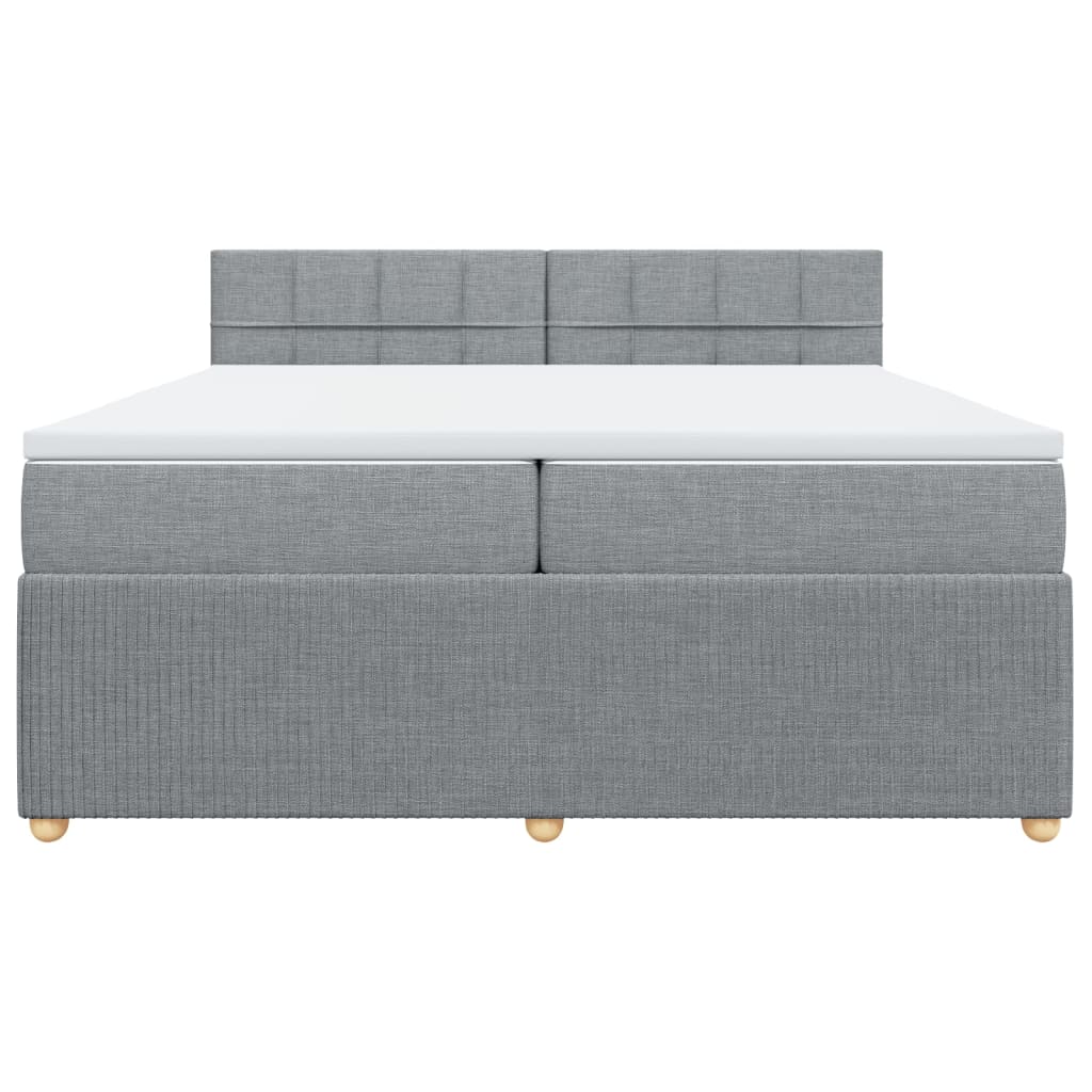 Boxspring met matras stof lichtgrijs 200x200 cm