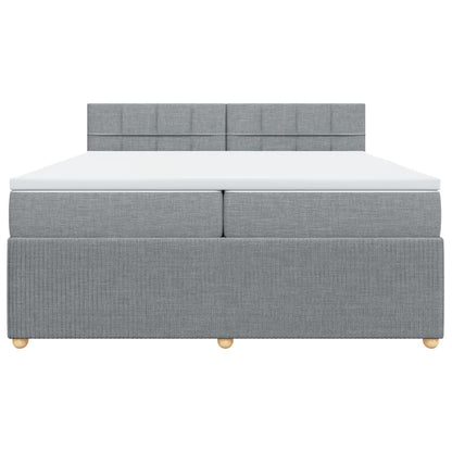 Boxspring met matras stof lichtgrijs 200x200 cm