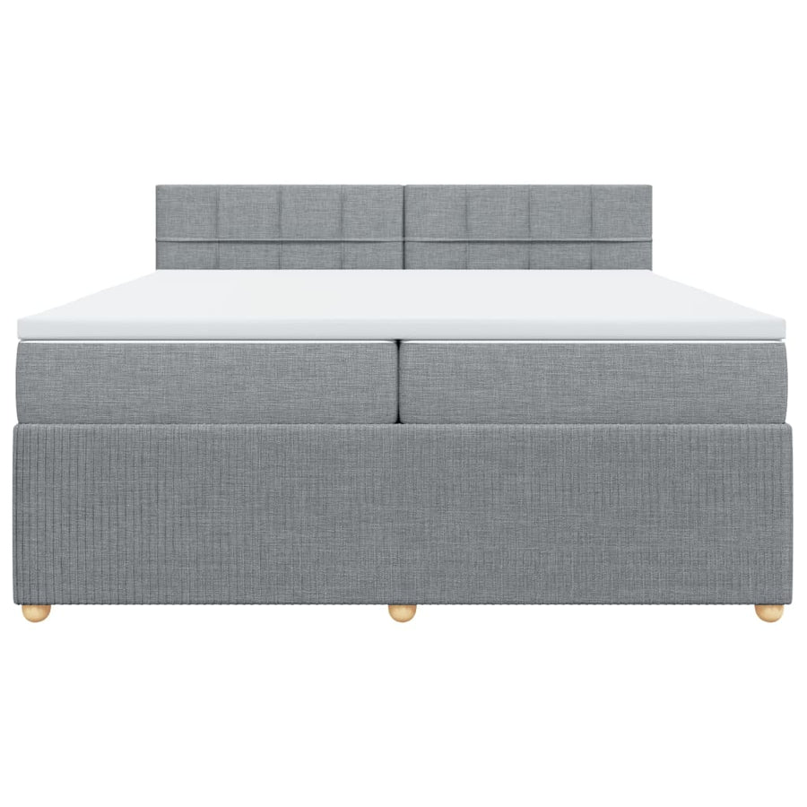 Boxspring met matras stof lichtgrijs 200x200 cm
