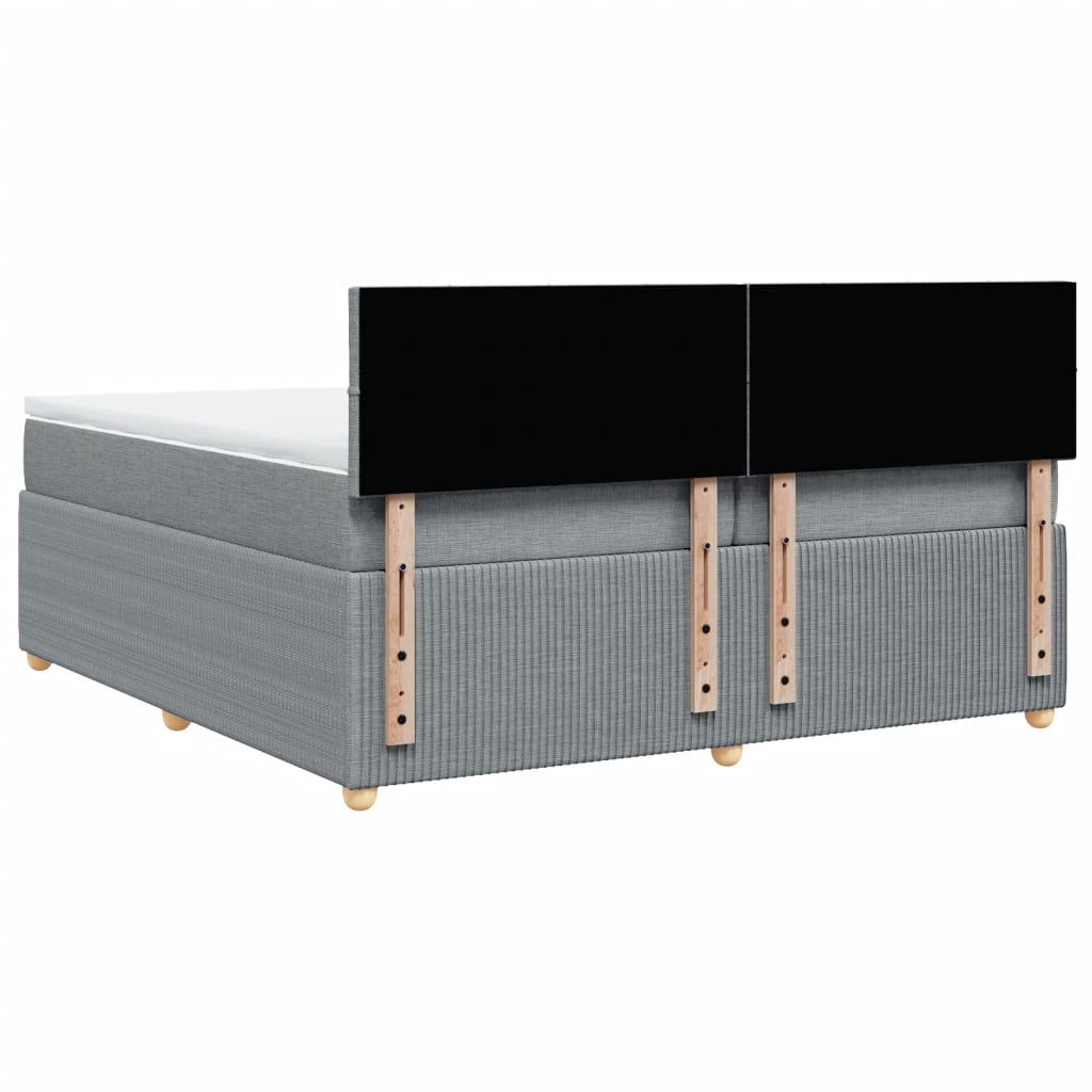 Boxspring met matras stof lichtgrijs 200x200 cm
