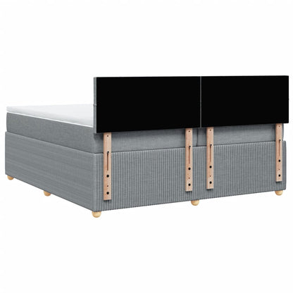 Boxspring met matras stof lichtgrijs 200x200 cm