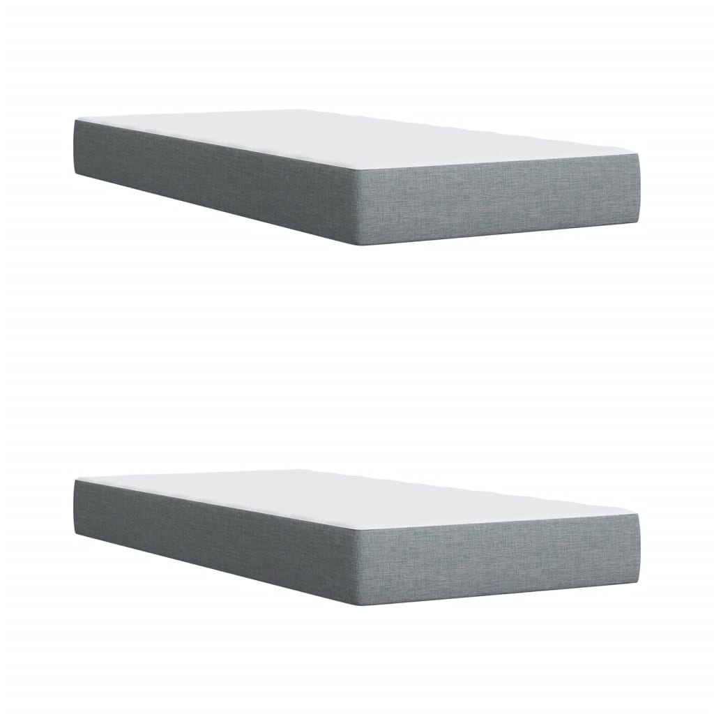 Boxspring met matras stof lichtgrijs 200x200 cm