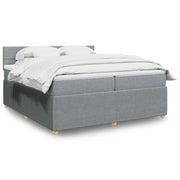 Boxspring 200x200 cm lichtgrijs met matras