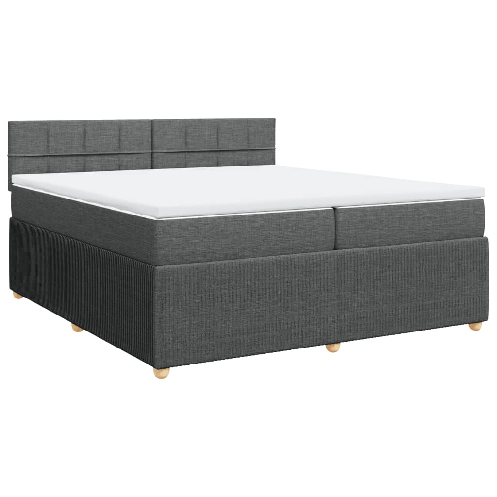 Boxspring met matras stof donkergrijs 200x200 cm