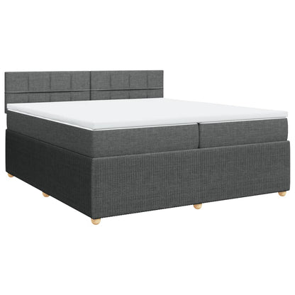 Boxspring met matras stof donkergrijs 200x200 cm