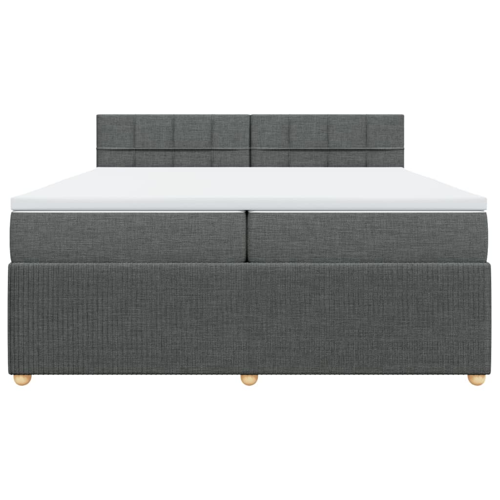 Boxspring met matras stof donkergrijs 200x200 cm