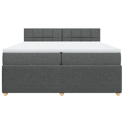 Boxspring met matras stof donkergrijs 200x200 cm