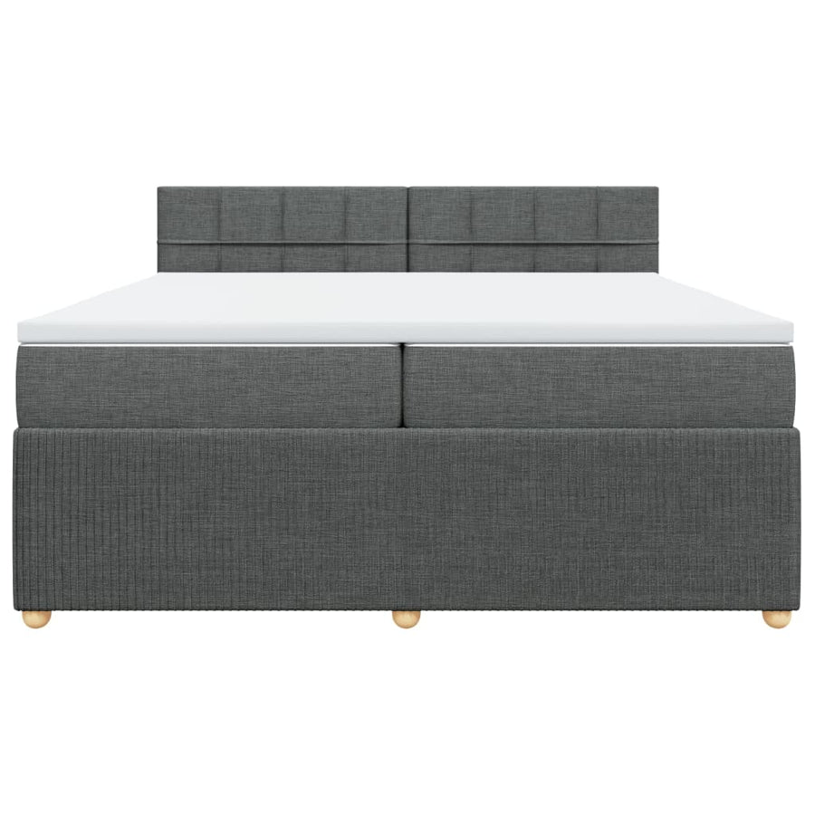 Boxspring met matras stof donkergrijs 200x200 cm
