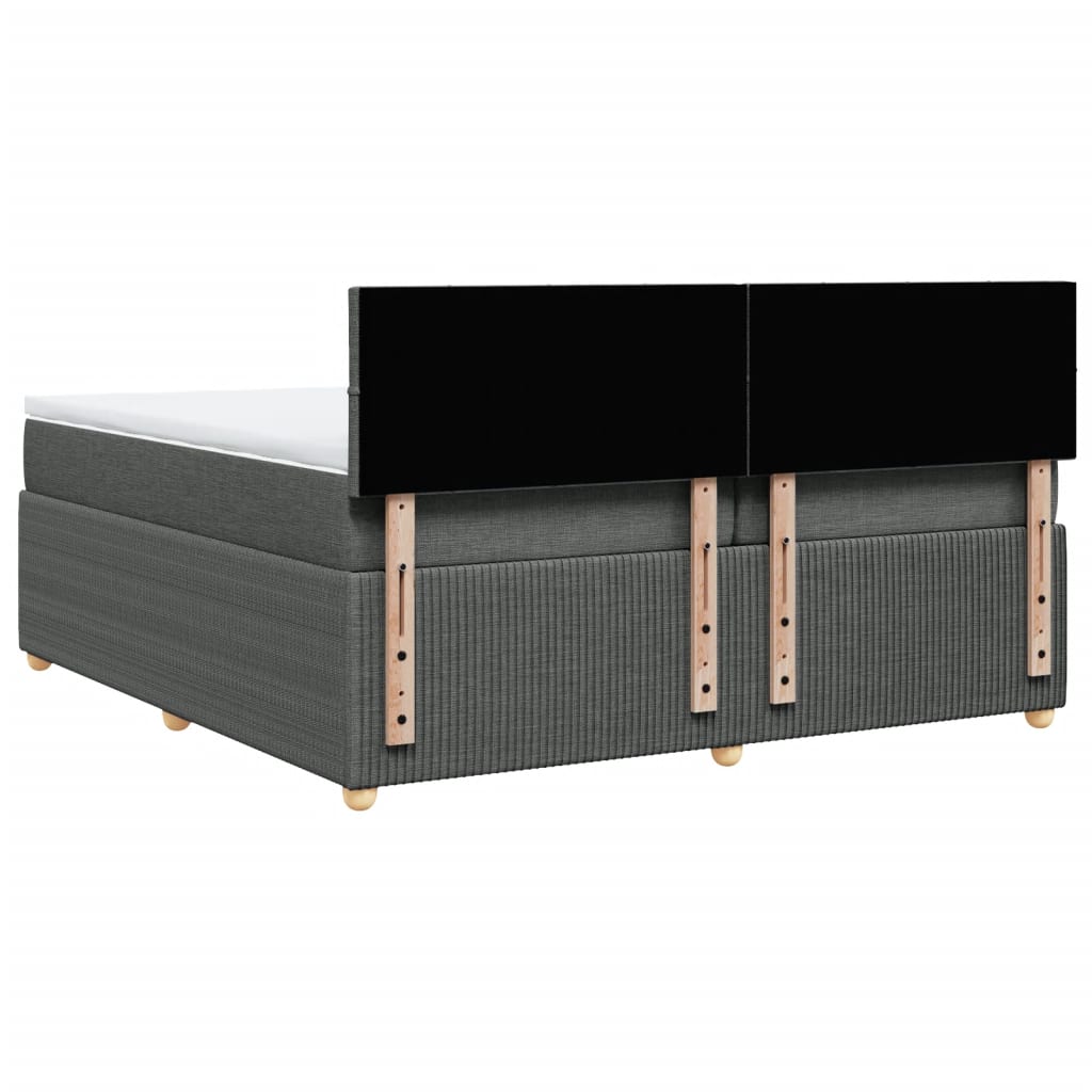 Boxspring met matras stof donkergrijs 200x200 cm