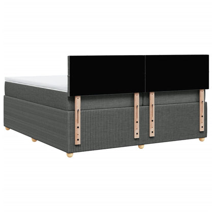Boxspring met matras stof donkergrijs 200x200 cm