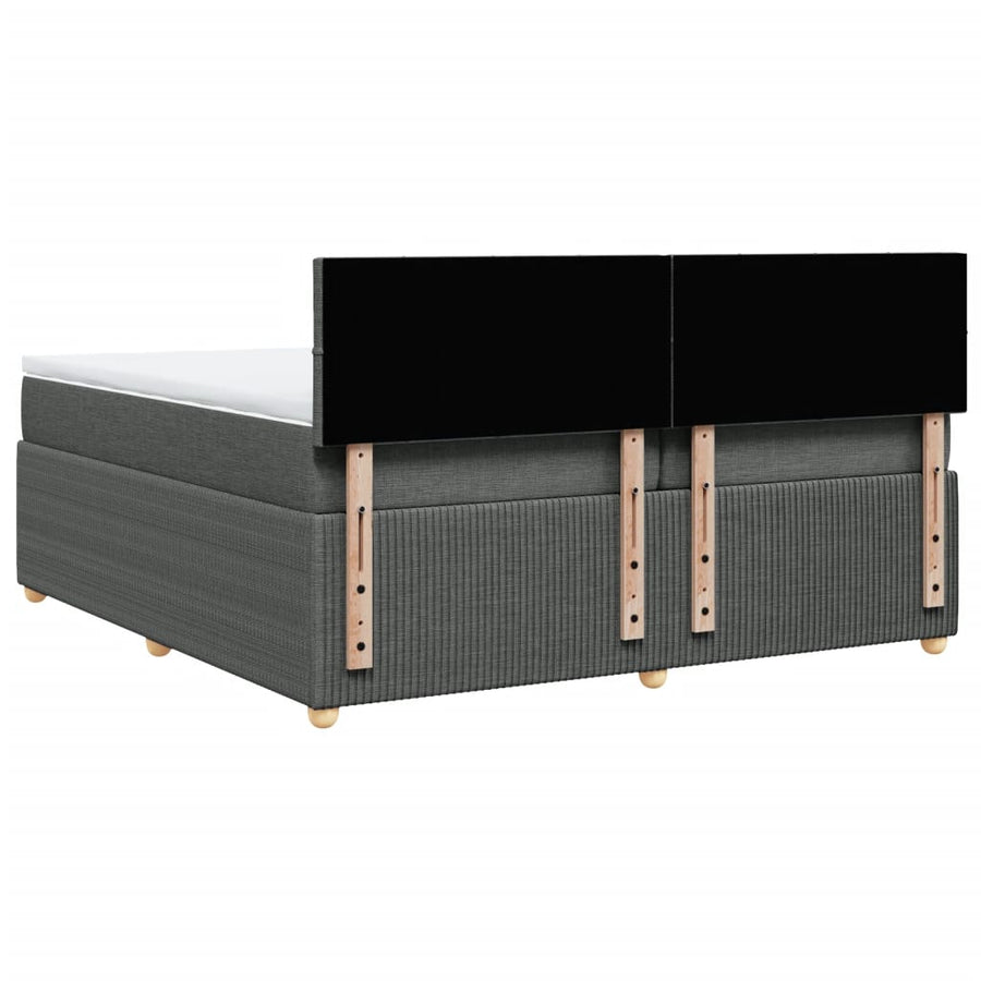 Boxspring met matras stof donkergrijs 200x200 cm