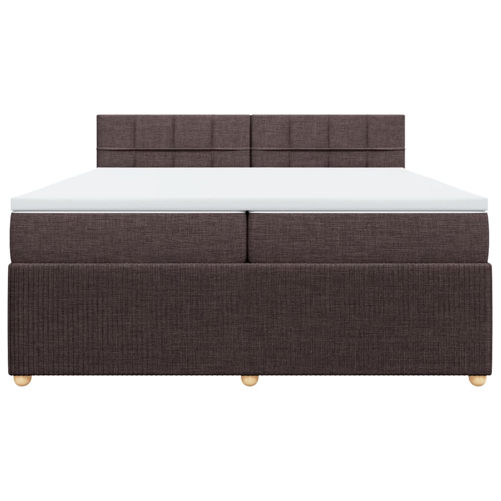 Boxspring met matras stof donkerbruin 200x200 cm