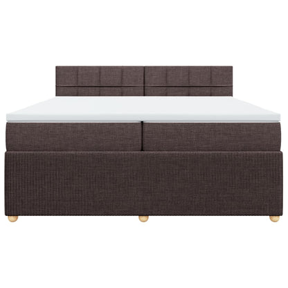 Boxspring met matras stof donkerbruin 200x200 cm