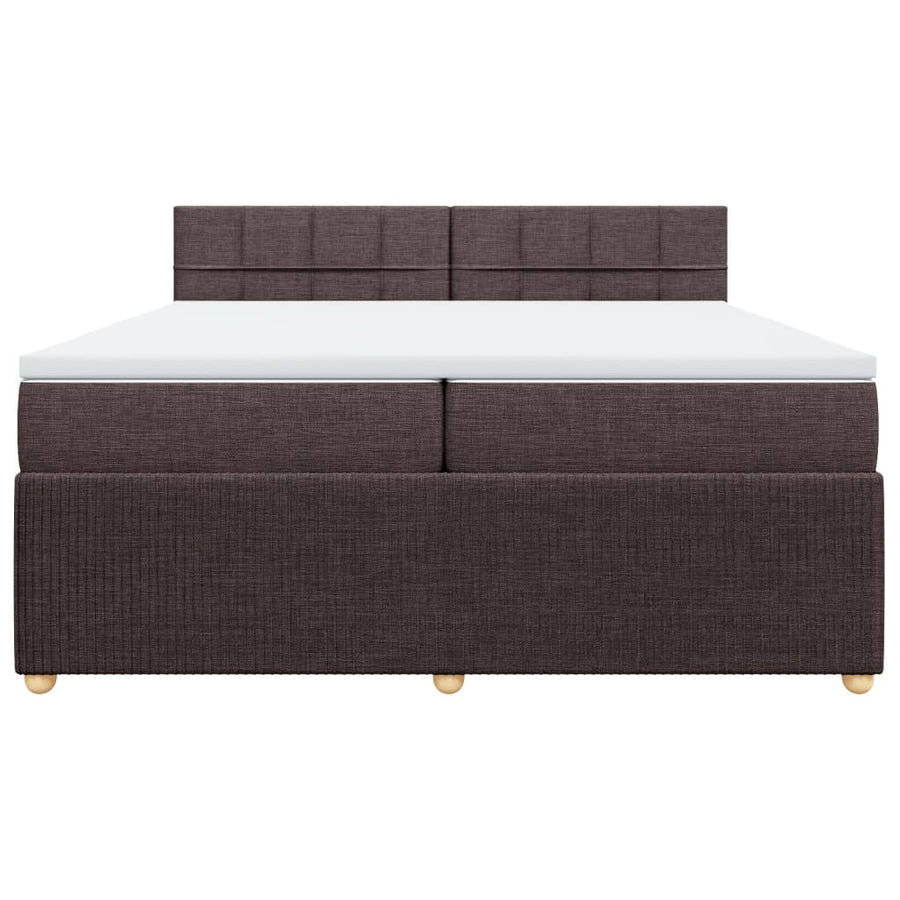 Boxspring met matras stof donkerbruin 200x200 cm