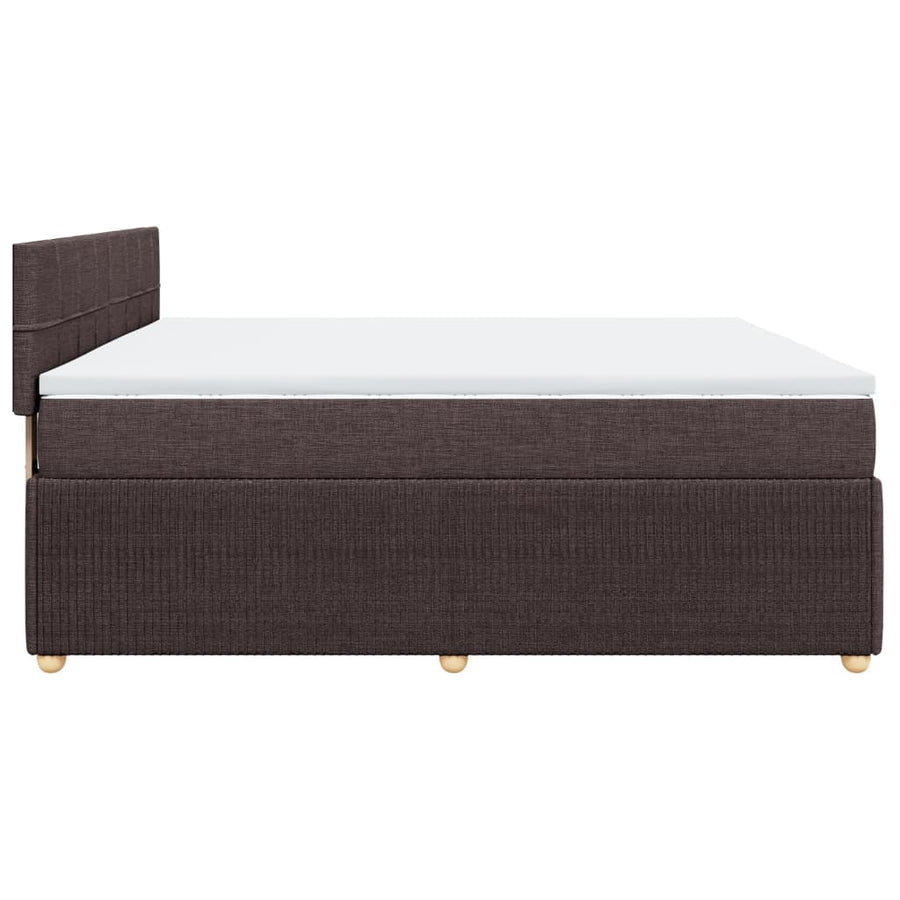 Boxspring met matras stof donkerbruin 200x200 cm