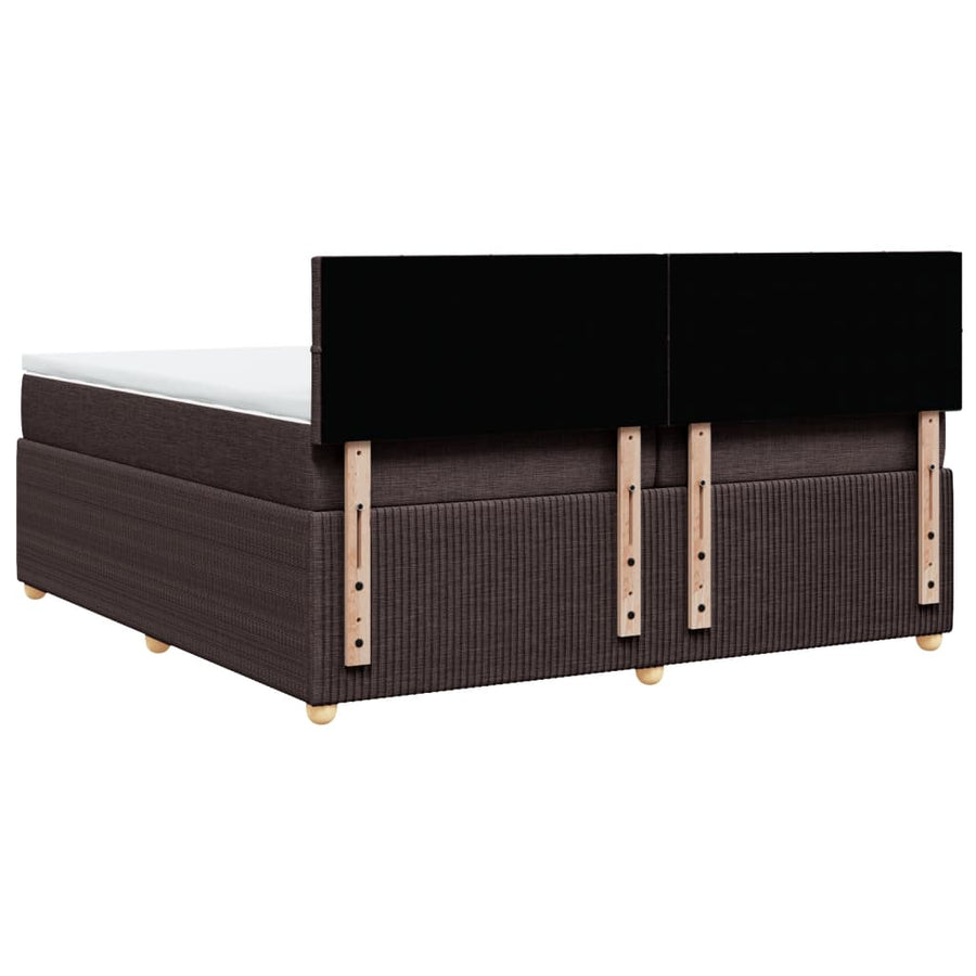 Boxspring met matras stof donkerbruin 200x200 cm