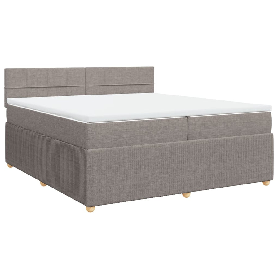 Boxspring met matras stof taupe 200x200 cm