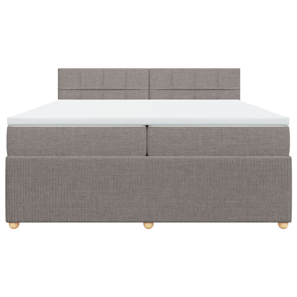 Boxspring met matras stof taupe 200x200 cm